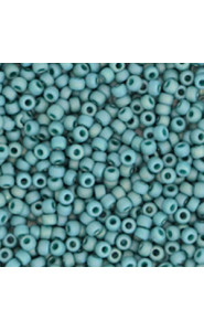 Miyuki rocailles Perlen 11/0 - Opaque glazed frosted rainbow peacock blue 11-4702
